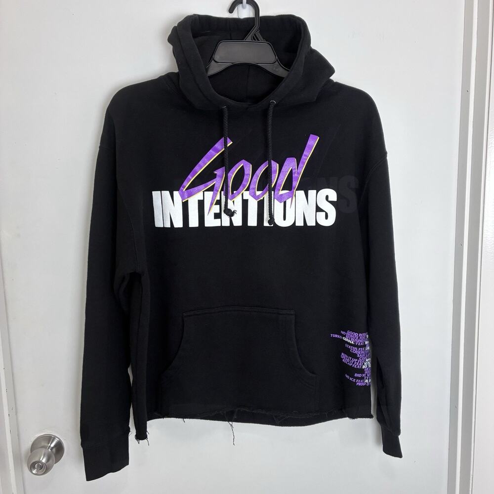 Good Intentions Travis Scott Black Purple Cropped Hoodie Size Large